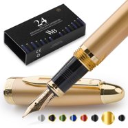 Wordsworth & Black Calligraphy Pen Gift Set, Inclusief inktfles, 6 inktpatronen, inktconverter, 6 vervangbare pennen, luxe bamboe, journaling, schrijfpennen met soepele schrijfervaring [Paars hout