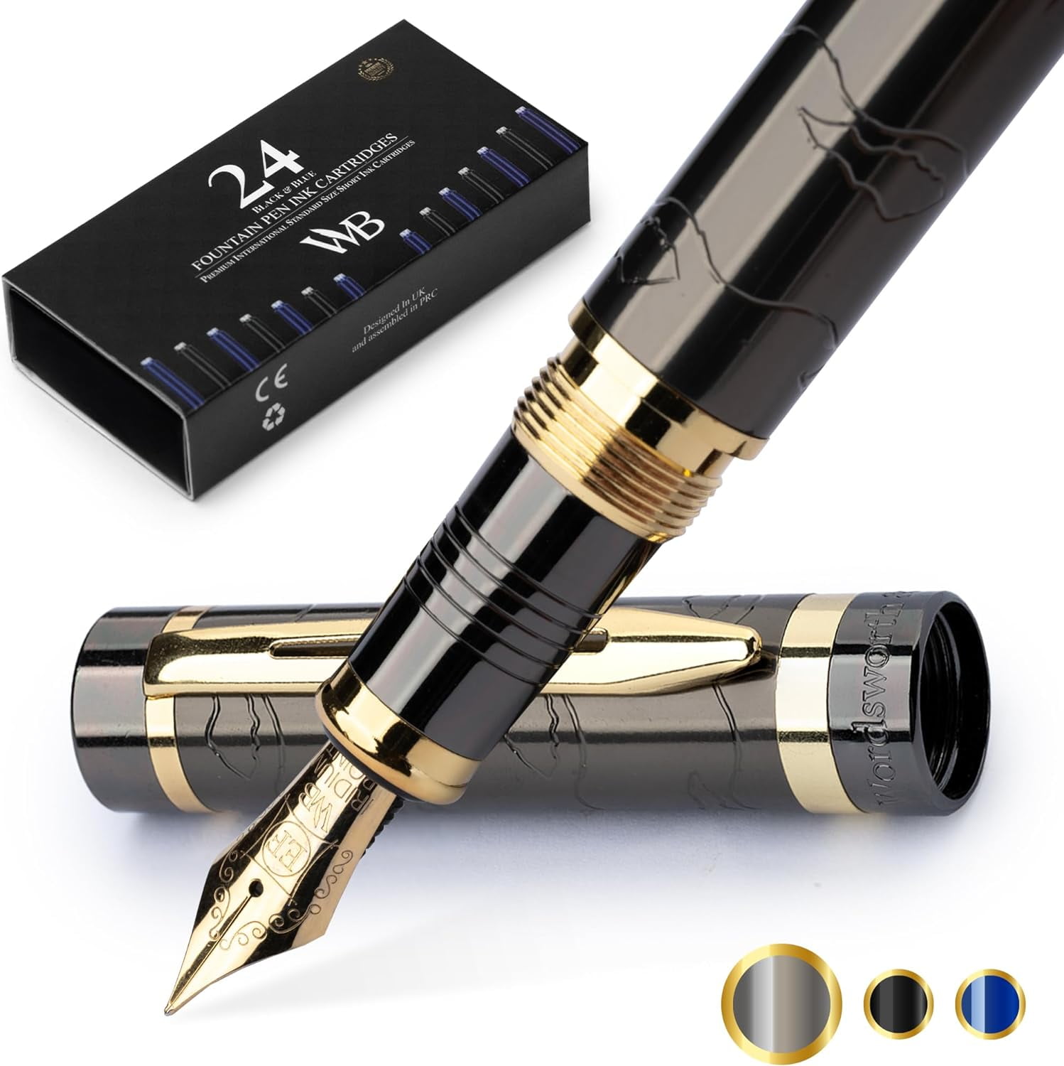 Wordsworth & Black Majesti SPARE NIB - Extra Fine Nib - Gold- 1pc Embalaje Caja De Papel