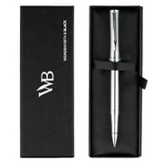 Wordsworth and Black Rollerball Pen - Luxury Pen - Chrome Finish, Silver Lacquer, Ink Refill, Refillable High Quality Gift for Men & Women, Professional Writing, Nice and Fancy Pens and for Work
