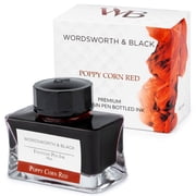 Wordsworth and Black Fountain Pen Ink Bottle 50 ml Premium Luxury Edition, [Poppy Corn Red] Fountain Pens Bottled Ink; Classic Designed Bottle Smooth Flow 50 ml