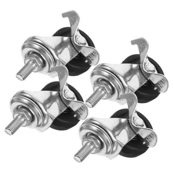 Worgeous 1.5 Inch Industrial Caster Wheels Brakes Swivel Stem Ball For Cart Dolly Trolley Easy Replacement