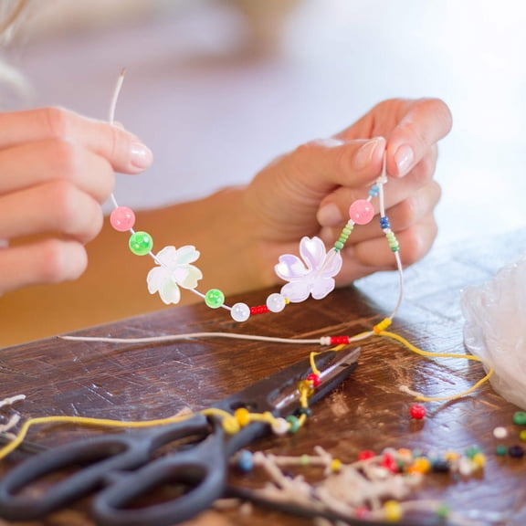 Worgeous 1 Box Jewelry Making Beads Kit Diy Beads For Bracelets Phone Charms Jewelry Making Supplies Round And Flower Shaped Loose Spacer Beads For Creative Crafting