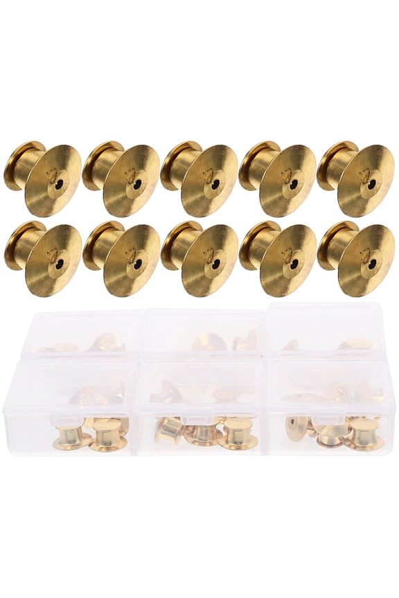 Worgeous 1 Box of Replacement Flat Pin Keepers Safety Pin Backs Locking Clasp for Brooch Badges
