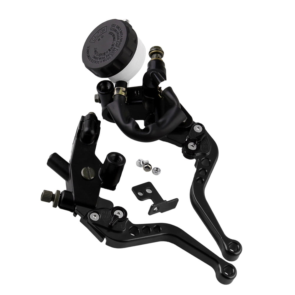 Worgeous 1 Pair 7/8 Inch 22mm Front Brake Clutch Master Cylinder Lever for Bike Scooter ATV Aluminum Alloy Motorcycle Parts (Black)