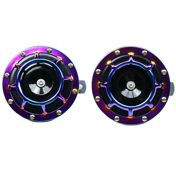 FONDOTIN 1Pair Purple Super Loud Car Horn Electric Air Horn Auto Modification for Vehicles