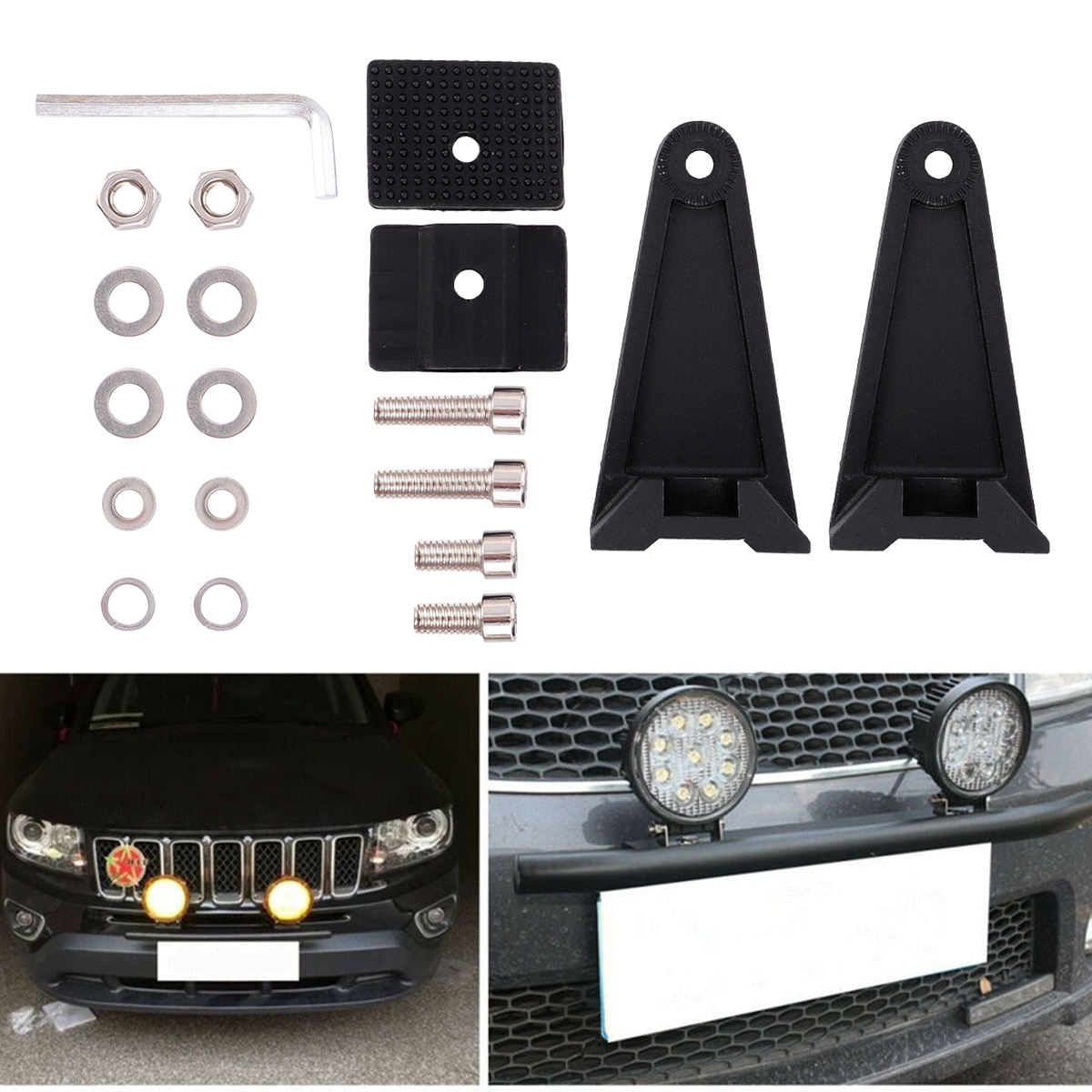Vehicle Rackets Worgeous 1 Pair Car Light Side Brackets Metal Off-road Vehicle Bracket ...