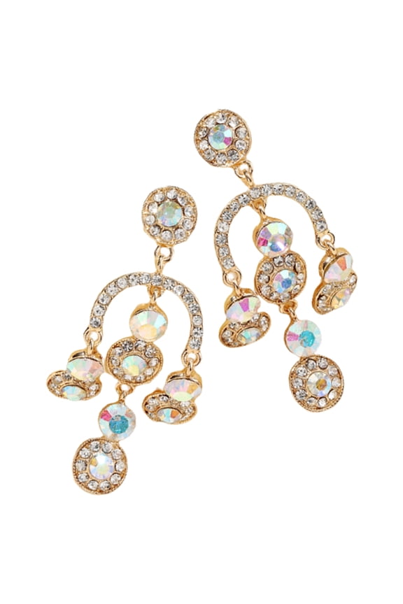 WHAMVOX 1 Pair Chandelier Earrings Rhinestone Dangle For Women Sparkly Big Fancy Formal Bridal Events