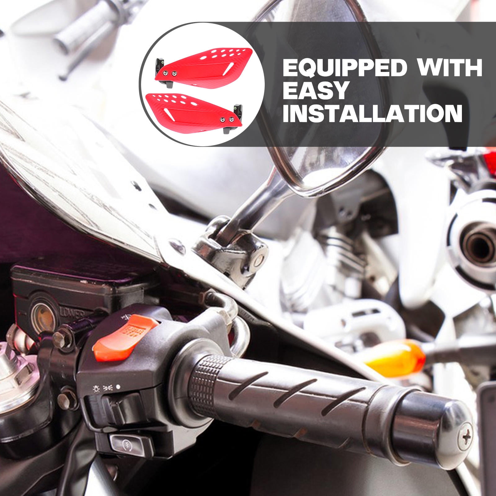 Worgeous 1 Pair Universal Motorcycle Handguards Handlebar Hand Guard Protection Motorcycle Hand Guards Universal Handguards Bikes Motorcycle Handlebar Guards for ATVs