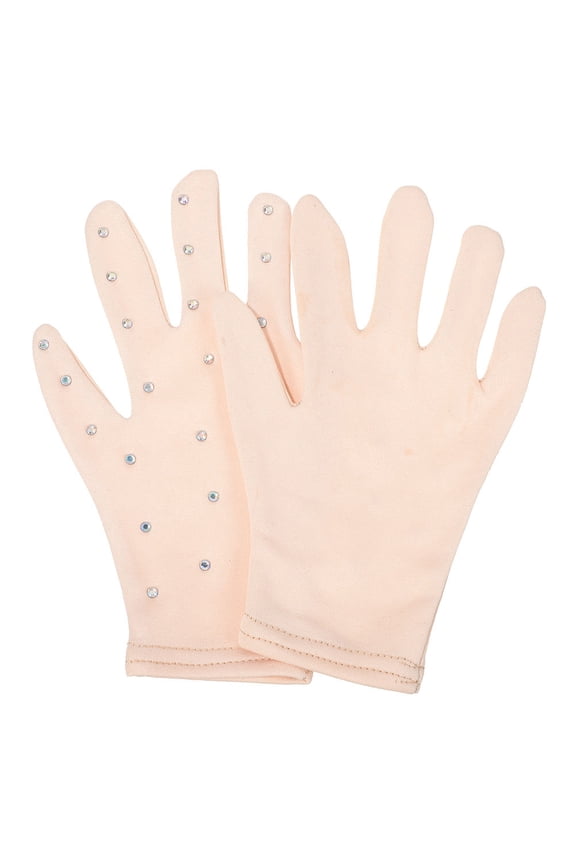 WHAMVOX Elegant Rhinestone Gloves for Women's Performance Versatile Use for Stage Dance Figure Skating Size M