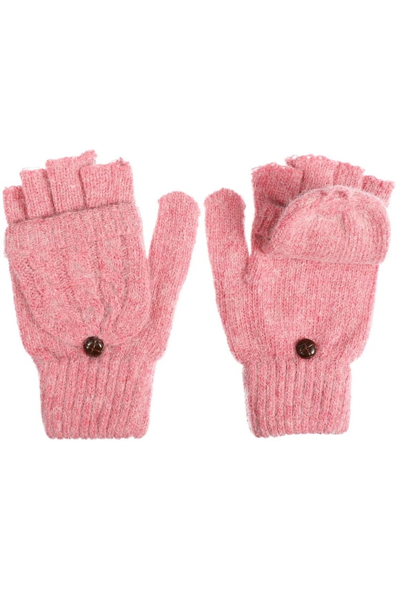 1 Pair Women Glove Pink Wool Cotton for Winter Running and Outdoor Wear