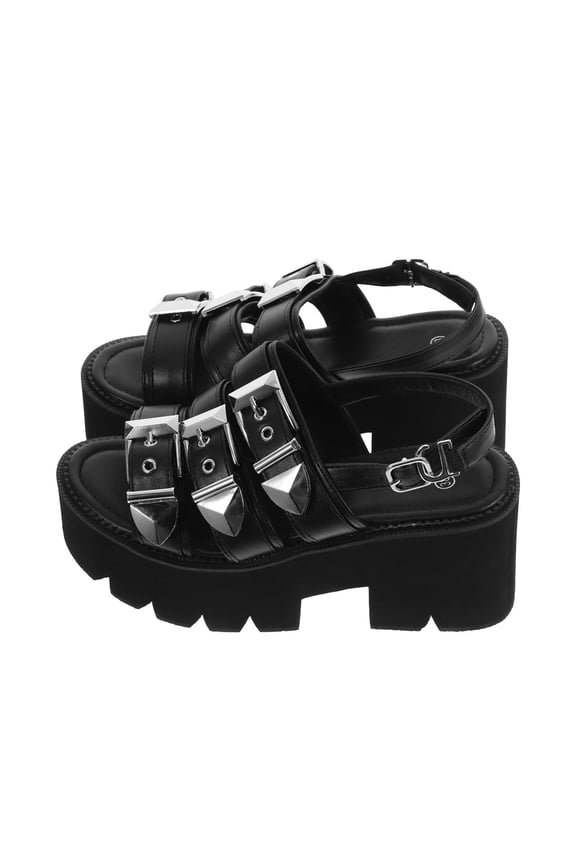 beach sandals 1 Pair of Simple Black Sandals Microfiber Cool Style Women Summer Wear