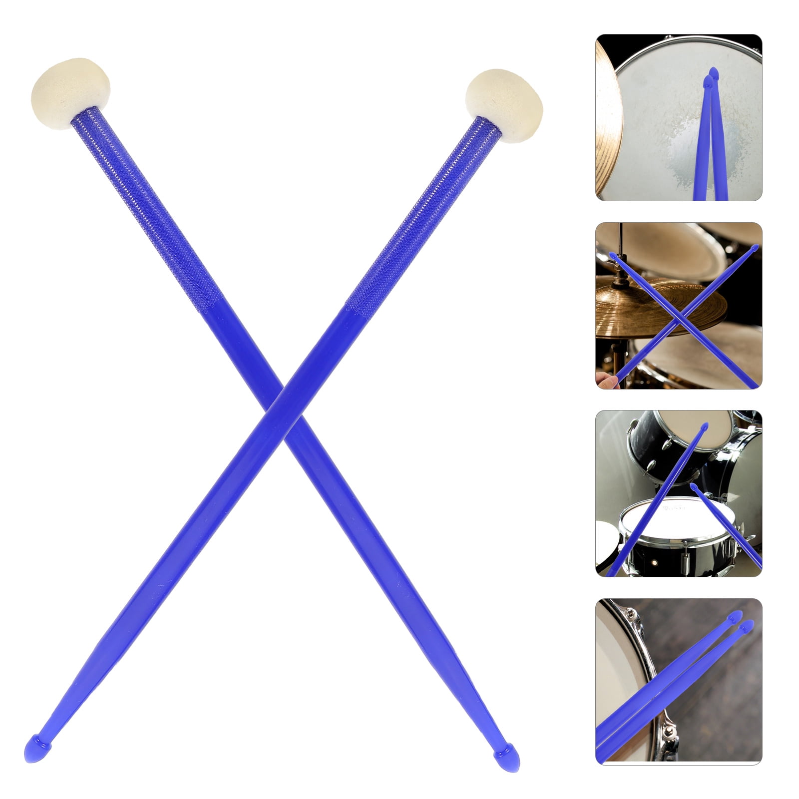 RENACLIPY Dark Double-Ended Drumsticks with Nylon and Felt Tips, 1 Pair for Versatile Drum Playing