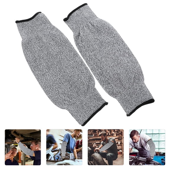 WHAMVOX 1Pairs Grey Thorn Proof Gardening Sleeves with Comfortable Fit and Puncture Resistant Material