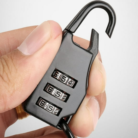 Phenofice Bike Lock Black 1 Pc 2.16X0.79X0.10in Zinc Alloy Steel Cable
