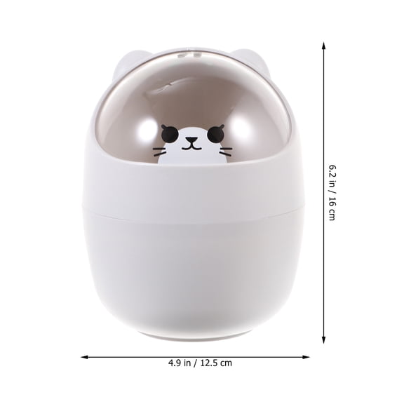 Worgeous 1 Pc Lovely Trash Bin Desk Waste Container Cartoon Garbage Can for Office