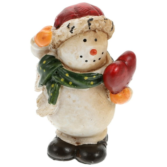Worgeous 1 Pc Multi Colored Resin Snowman Figurine As Desktop Snowman Ornament For Holidays