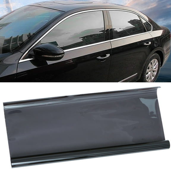 Worgeous 1 Roll Car Window Sticker Thermal Insulation Glass Film 5% Light Transmittance Shading Film Self Adhesive Explosion-proof Protective Film