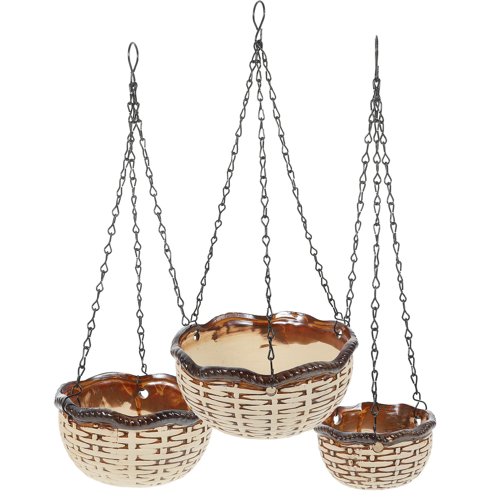 Worgeous 1 Set/3pcs Decorative Ceramic Flower Pots for Indoor Hanging ...