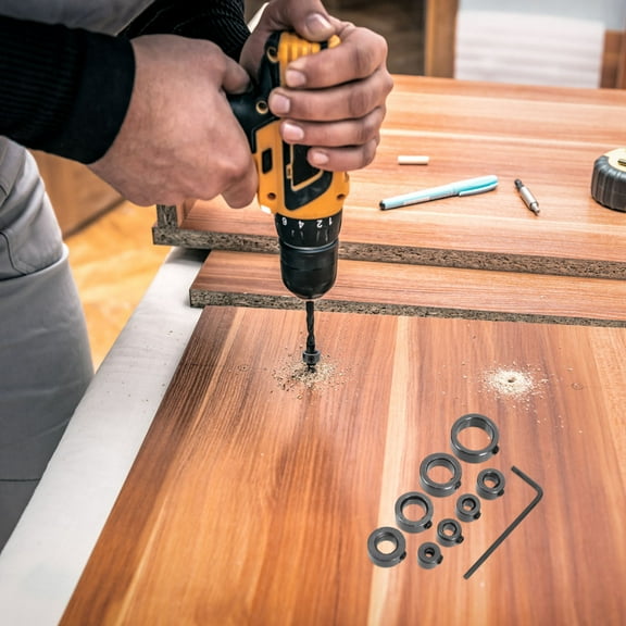 Worgeous 1 Set Black Round Drill Bit Stopper For Woodworking Projects