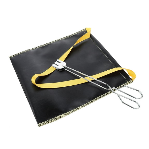 Outdoor Fire Retardant Storage Bag for Camping with Reinforced Stitching Black Nylon 1 Set