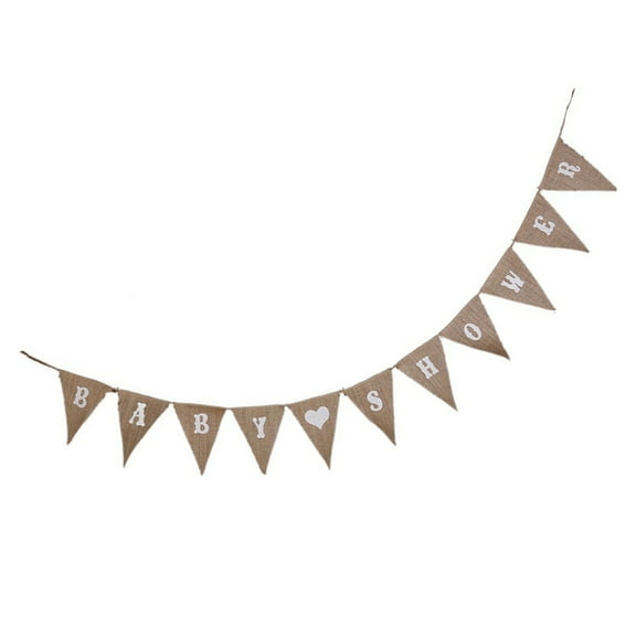 FONDOTIN Wedding Garland Bunting Banner Burlap Brown Rustic Decor 1 Set for Party Celebration