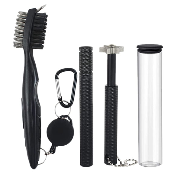 SEWCHICS Golfing Club Cleaner Golf Club Groove Sharpener and Brush Black 1 Set