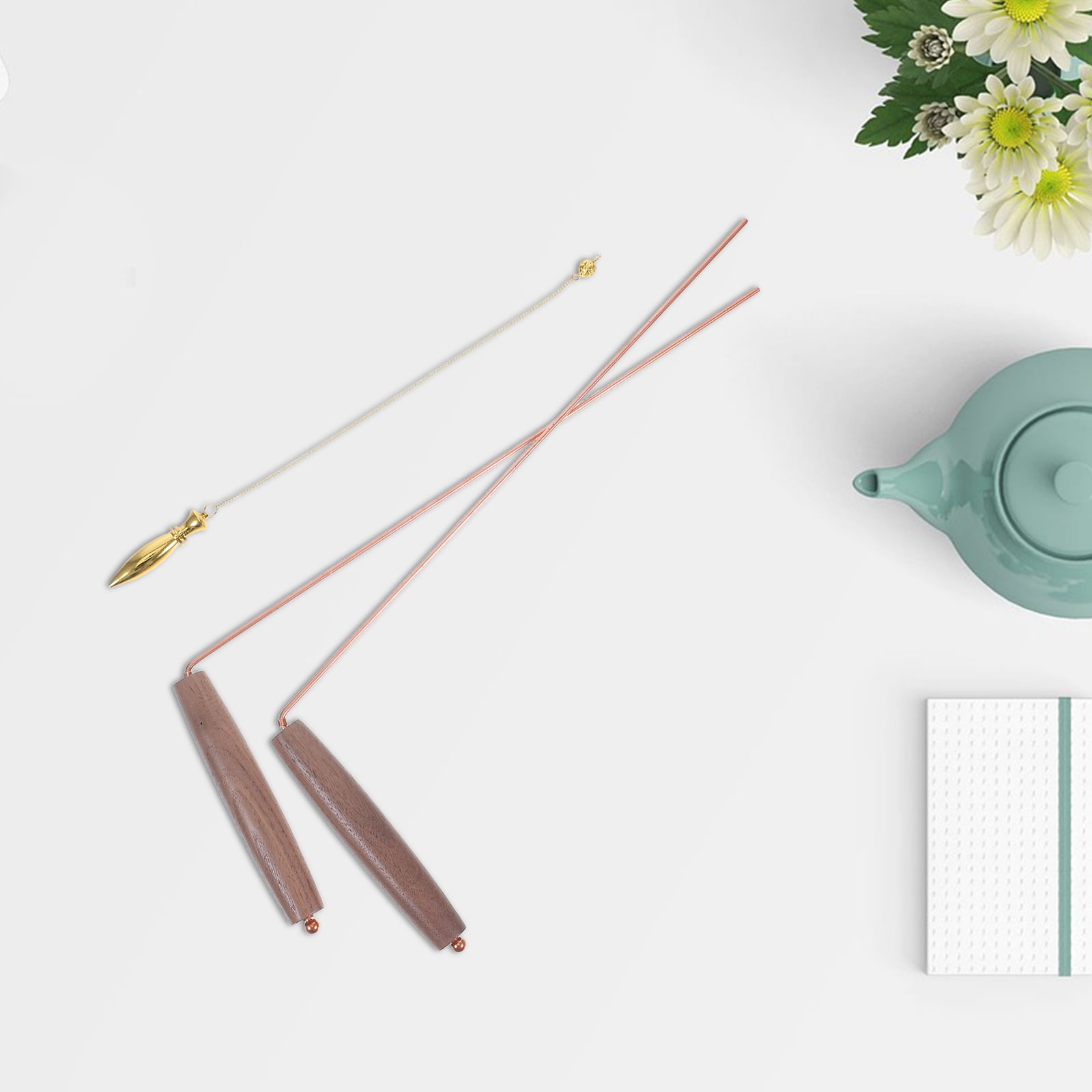 Worgeous 1 Set Handheld Copper Dowsing Rods For Spiritual Use And Treasure Hunting, Copper Divining Tools For Energy Seeking Portable Metal Detector Equipment