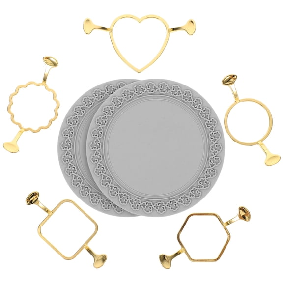 Worgeous 1 Set Metal Wax Seal Kit with Round  Flower Heart SquareHexagonal Mold Shapes for Wax Seal Stamp Silicone Mat for Sealing Wax Kit Wax Seal Mold for Wedding