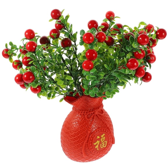 Worgeous Table Money Bag Vase Elegant Flower Arrangement Vase Green Plastic 1 Set 11X31CM