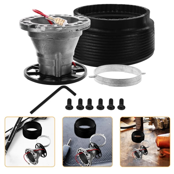 Worgeous Quick Disconnect Steering Wheel Kit Hub Adapter Rubber Black 1 Set