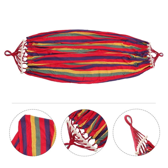 Worgeous 1 Set Yard Hammock with Durable Canvas and Wood for Relaxation and Outdoor Use in Assorted Colors