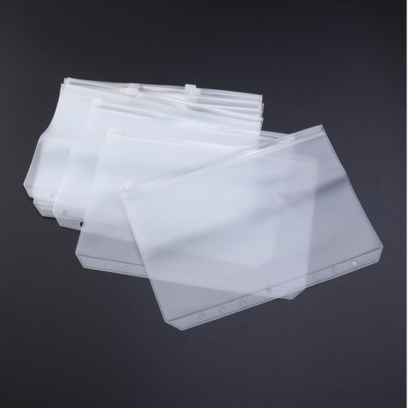 Worgeous 10 PCS A5 Zip Bag Zipper File Folder Binder Loose Leaf Bags