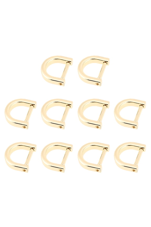 10-Pack Zinc Alloy Golden D- Keychains Metal Key for Bags and Accessories