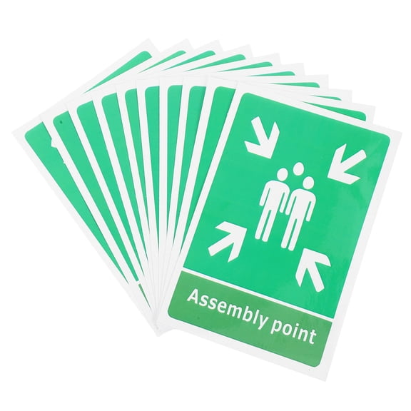 Worgeous  10 PCS Fire Exit Keep Clear Action Sticker Self Adhesive Work Green