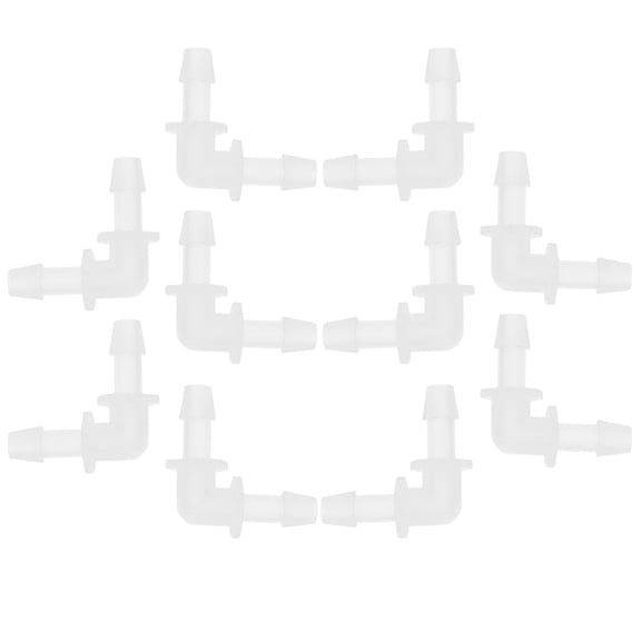 Worgeous 10 Pcs 90 Degree PP Elbow Drip Tubing Connector Aquarium Hose White