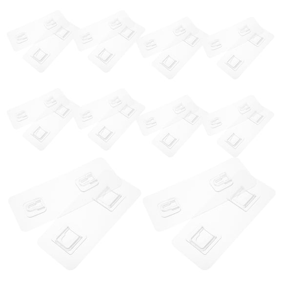 SEWCHICS Transparent Plastic Adhesive Hooks for Bathroom and Kitchen 10Pcs