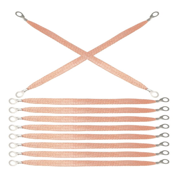 Worgeous  10 Pcs Battery Cable Grounding Straps Automotive Heavy Duty- Orange