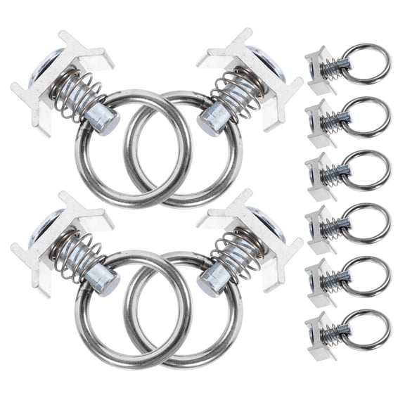 WORGEOUS 10 Pcs L Track Single Stud Curtain Truck Bed Fitting Double Sided Tape Silver