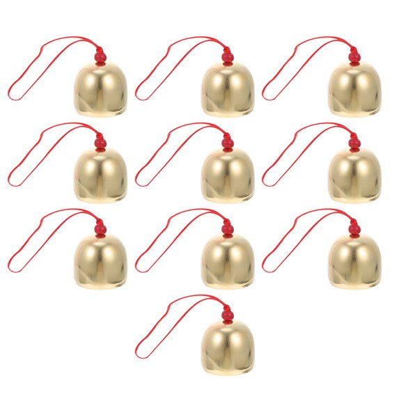 Phenofice 10-Pack Copper Bell Charms for Crafts, 4.7 Inch Decorative Pendants Ideal for Jewelry Making and Projects
