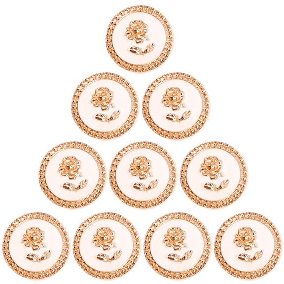 Worgeous 10 Pcs Decorative Buttons for Uniform Custom Pins Jeans White