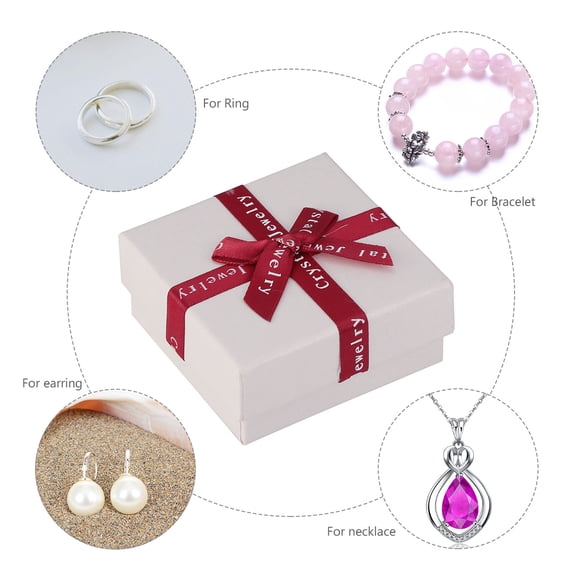 Worgeous 10 Pcs Delicate Jewelry Bow Box Cotton-filled Lightweight Gift