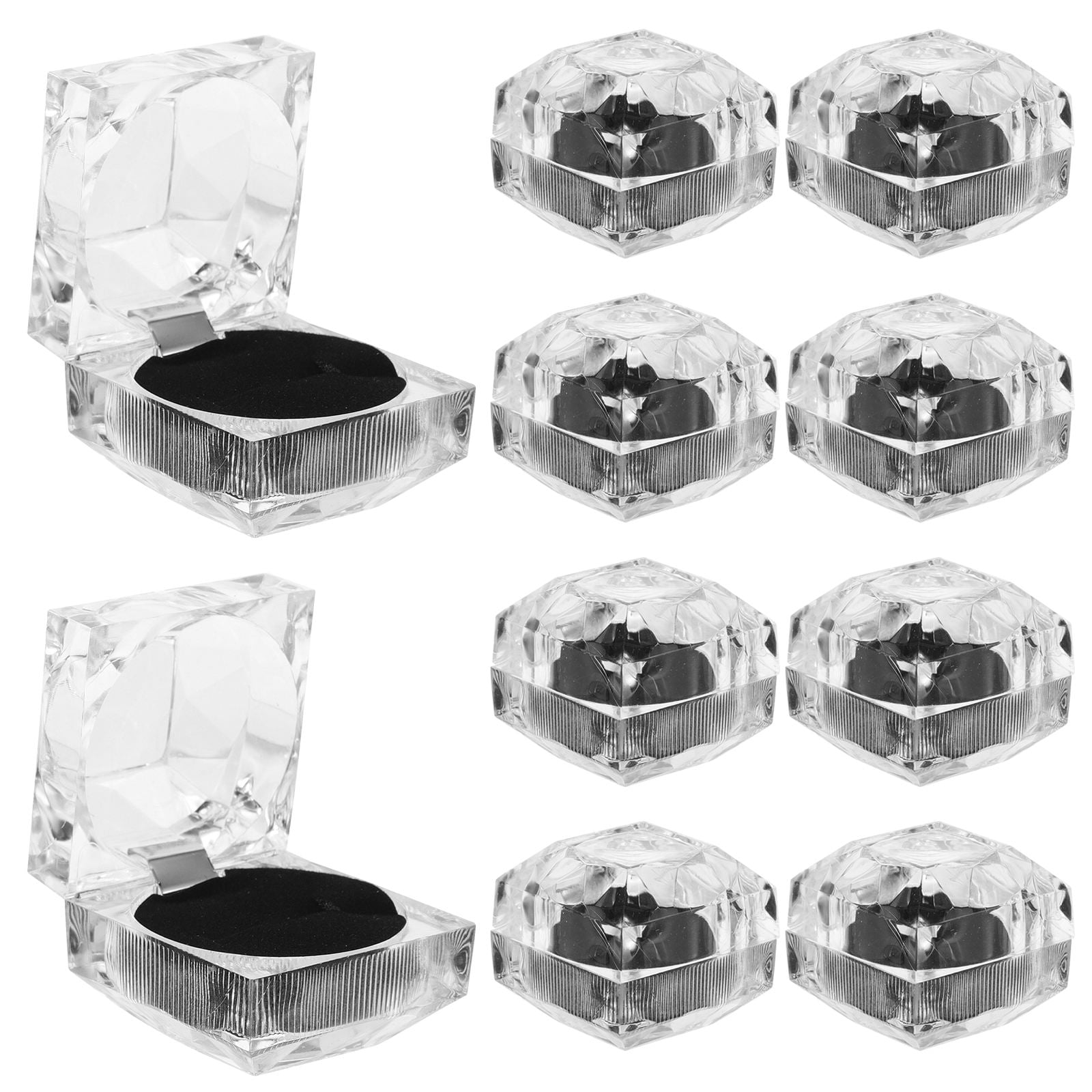 Worgeous 10 Pcs Jewelry Box Wedding Ring Holder Display Case for ...
