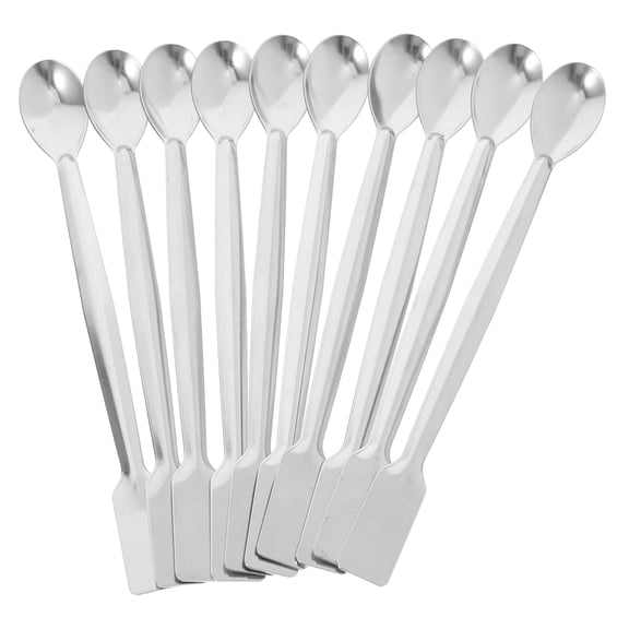 Worgeous 10 Pcs Lab Spoons Bead Scoop for Small Beads Spatula Silver