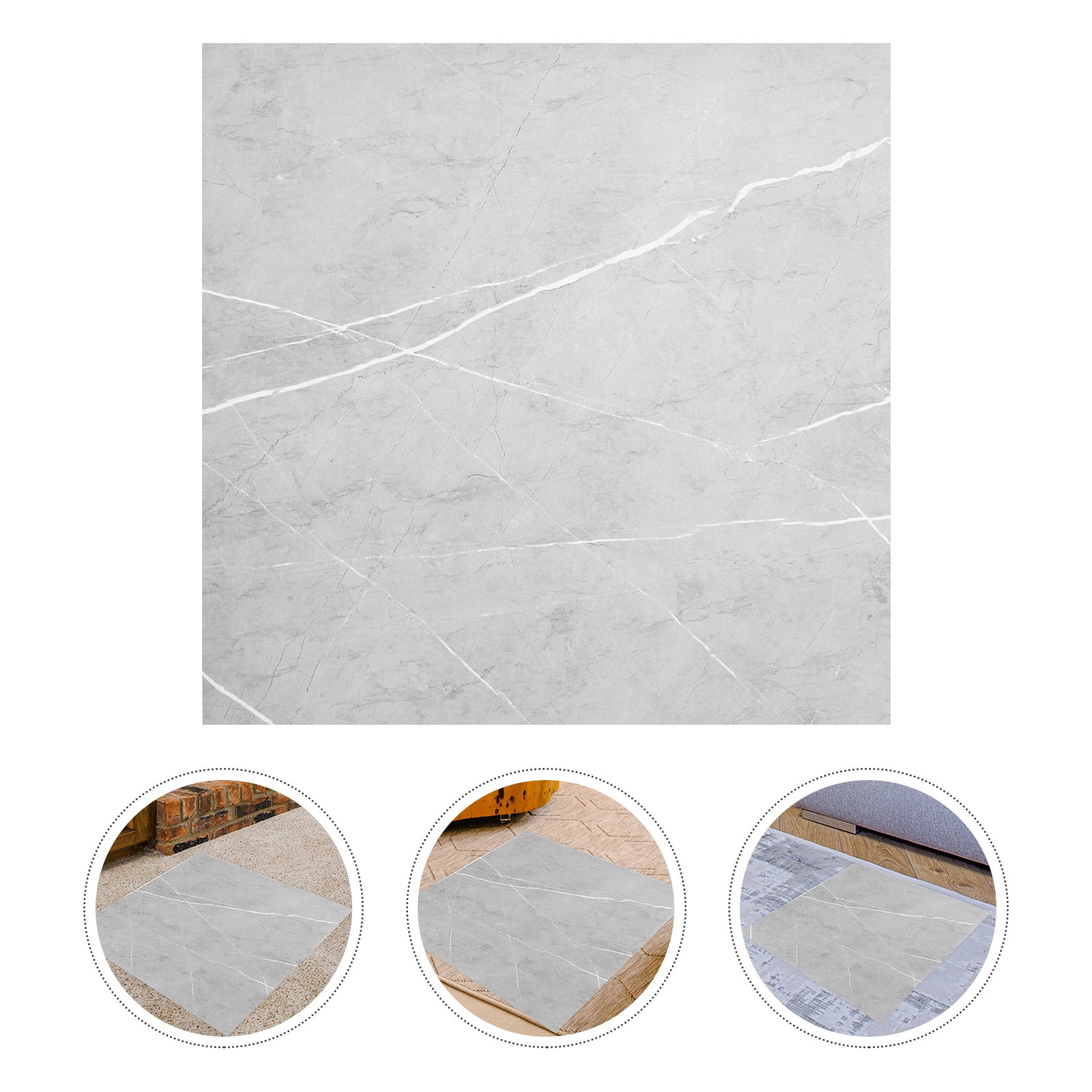Worgeous 10 Pcs Linoleum Self-adhesive Floor Stickers 60.00X60.00X0.20CM Light Grey