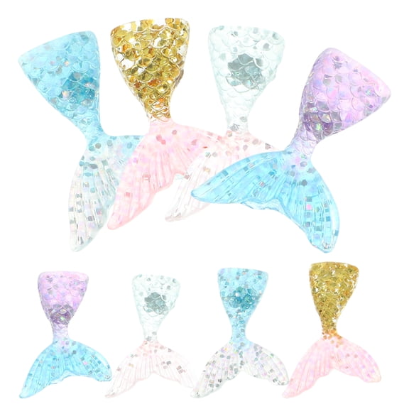 Worgeous 10 Pcs Mermaid Fish Tail Fridge Decal Resin Messenger Sticker Whiteboard for