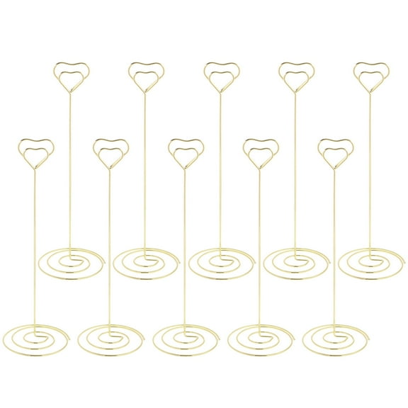 Worgeous 10 Pcs Metal Business Card Holder Place Gold Frames Sign Golden