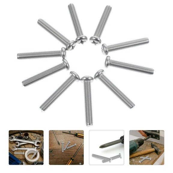 Worgeous  10 Pcs Mount Mounting Stainless Steel Screws Corrosion Resistant