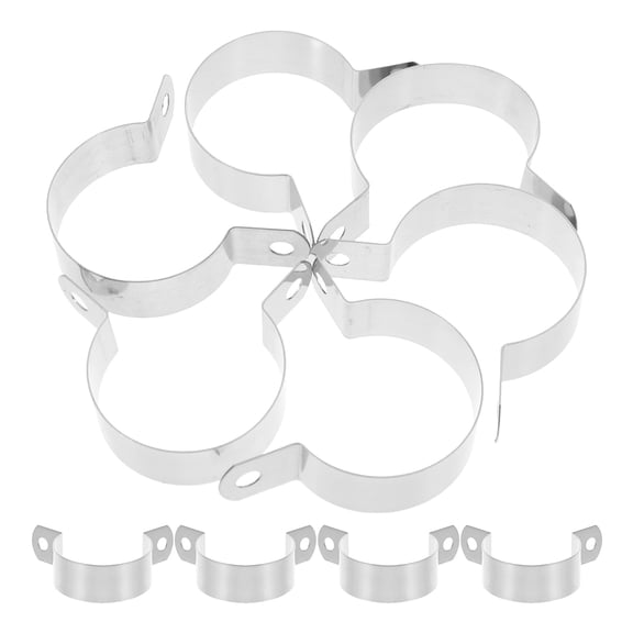 Worgeous 10 Pcs Pipe Bracket Clamp Grounding Rod Steer Clips Clamps Silver
