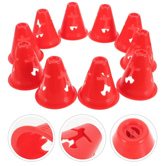 CIMAXIC Agility Cones For Sports Marker Cones PE Red Training Equipment Flat Bottom Design 10Pcs