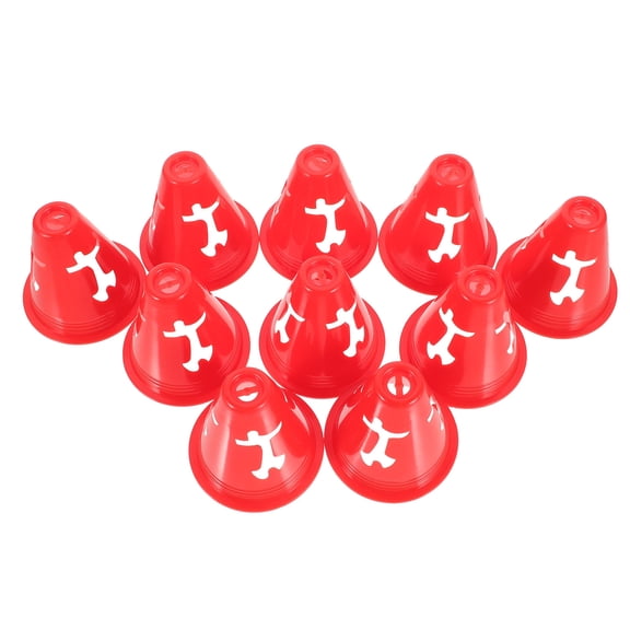 Worgeous  10 Pcs Training Logo Barrels Sports Cones for Drills Child Red